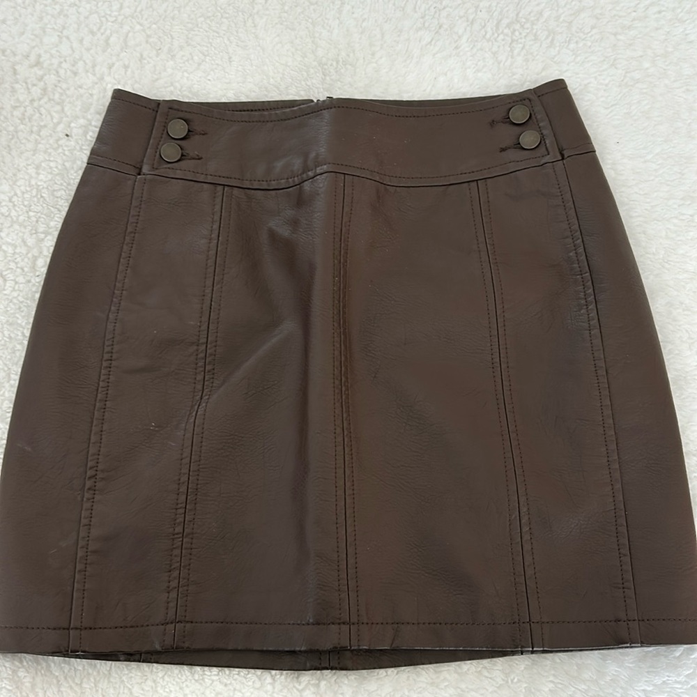 Free people leather mini skirt